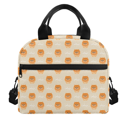 Little Pomeranian Pattern Print Insulated Lunch Bag