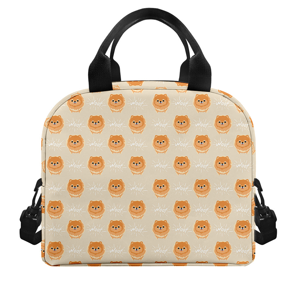 Little Pomeranian Pattern Print Insulated Lunch Bag