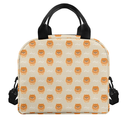 Little Pomeranian Pattern Print Insulated Lunch Bag