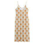 Little Pomeranian Pattern Print Jersey Midi Cami Dress