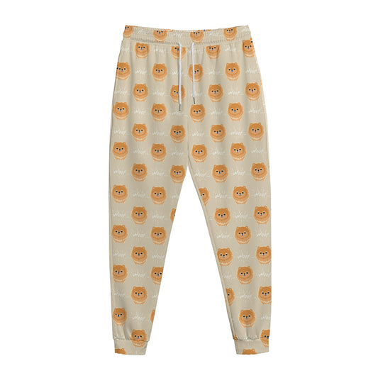 Little Pomeranian Pattern Print Jogger Pants