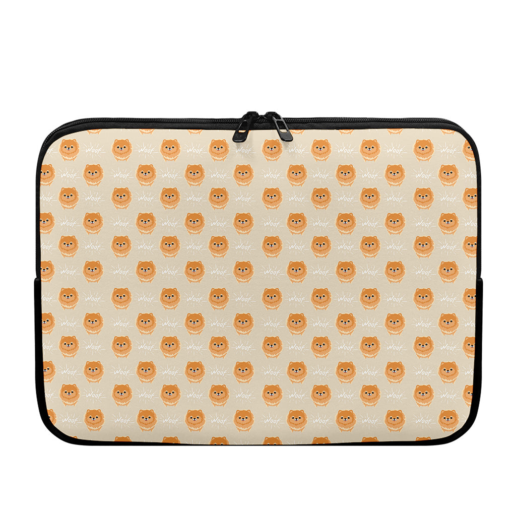 Little Pomeranian Pattern Print Laptop Sleeve