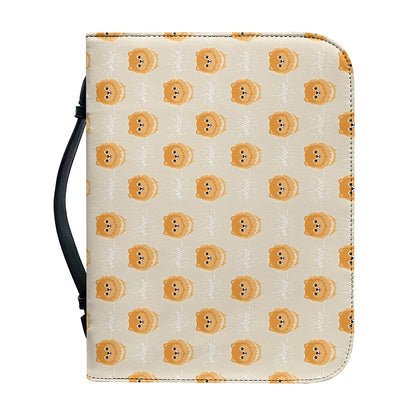 Little Pomeranian Pattern Print Leather Bible Cover