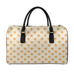 Little Pomeranian Pattern Print Leather Duffle Bag