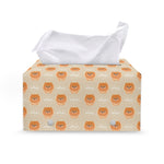 Little Pomeranian Pattern Print Leather Tissue Box Cover