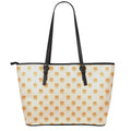 Little Pomeranian Pattern Print Leather Tote Bag With Zipper