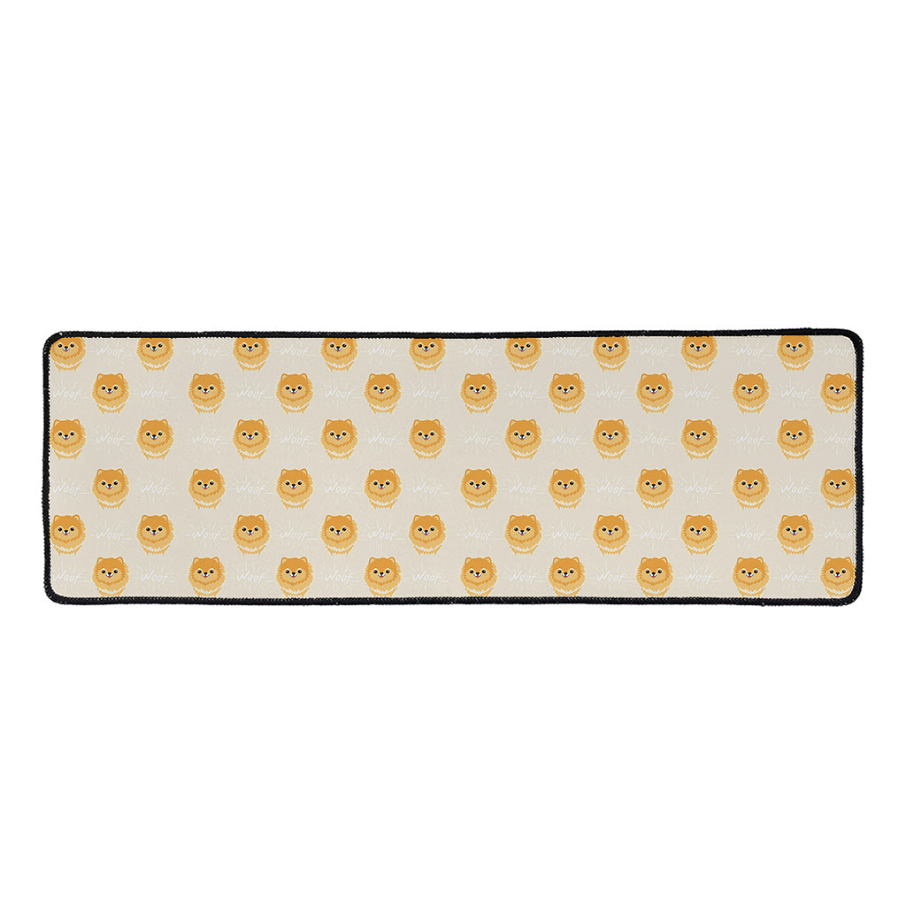 Little Pomeranian Pattern Print Long Kitchen Mat