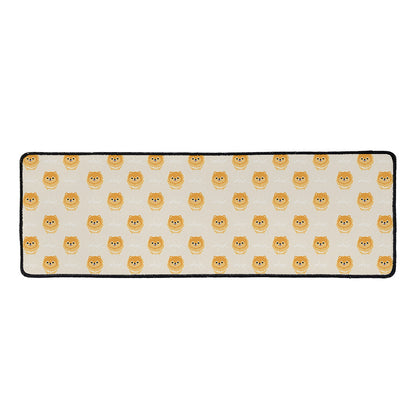 Little Pomeranian Pattern Print Long Kitchen Mat