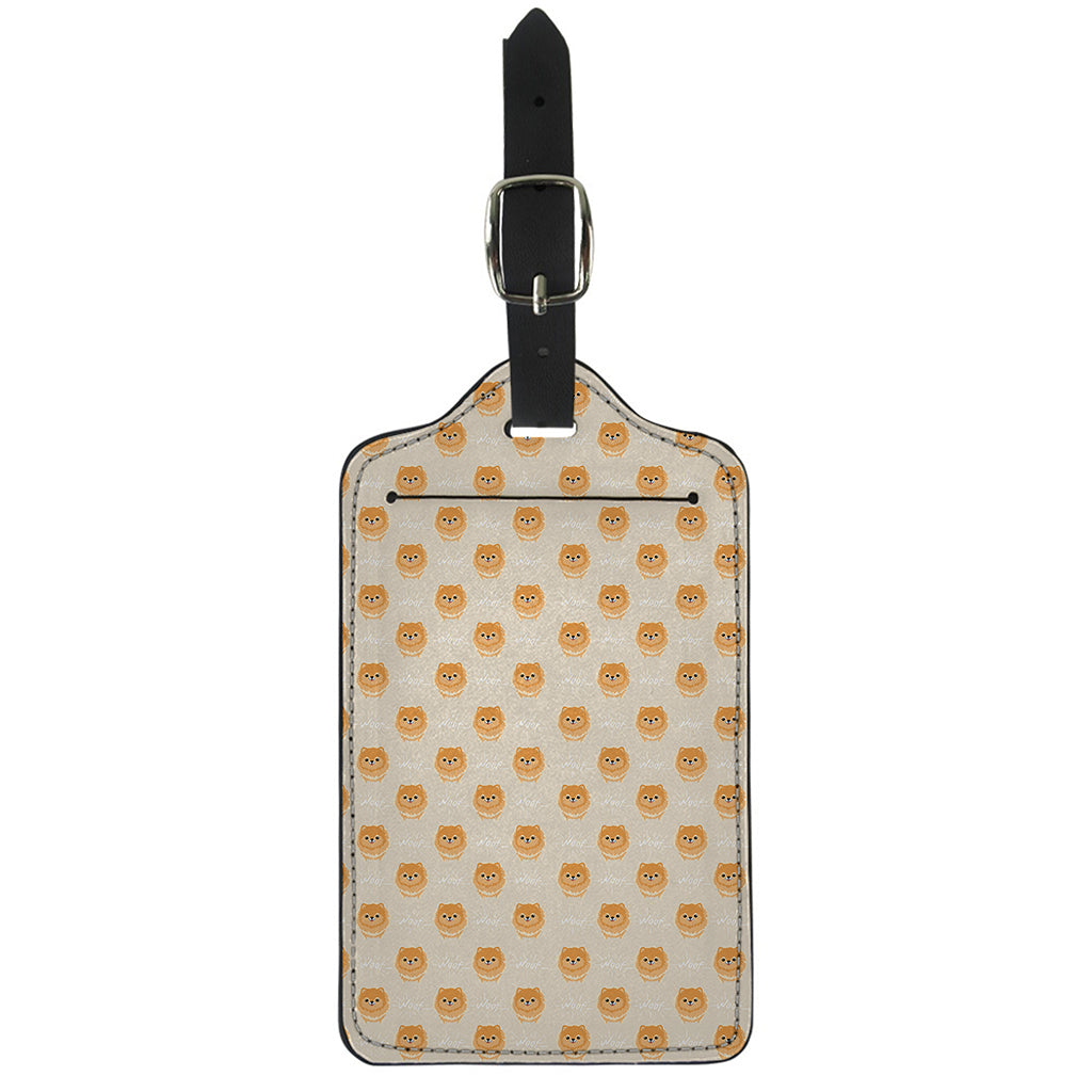 Little Pomeranian Pattern Print Luggage Tag