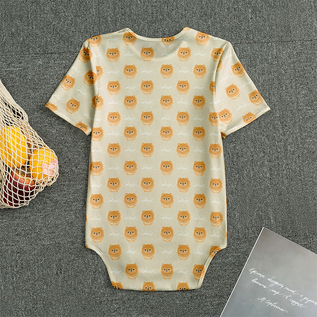 Little Pomeranian Pattern Print Men's Bodysuit