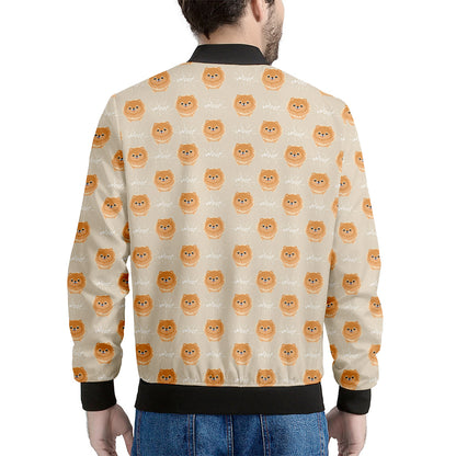 Little Pomeranian Pattern Print Men's Bomber Jacket