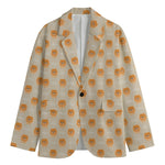 Little Pomeranian Pattern Print Men's Cotton Blazer