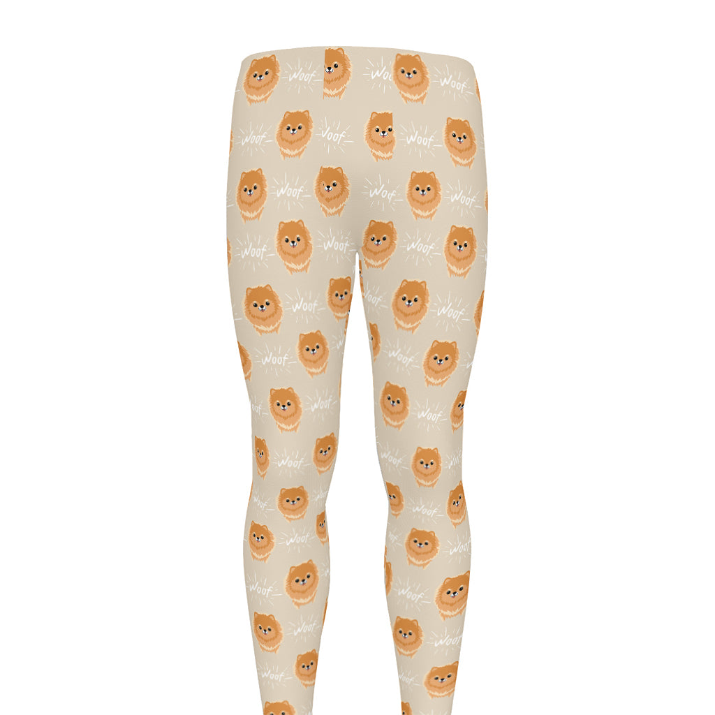 Little Pomeranian Pattern Print Men's leggings