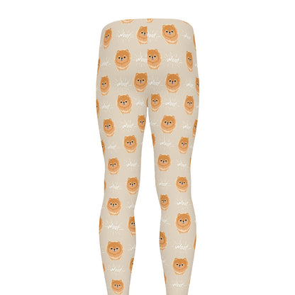 Little Pomeranian Pattern Print Men's leggings