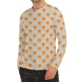 Little Pomeranian Pattern Print Men's Long Sleeve Rash Guard
