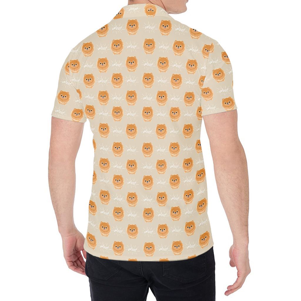 Little Pomeranian Pattern Print Men's Shirt