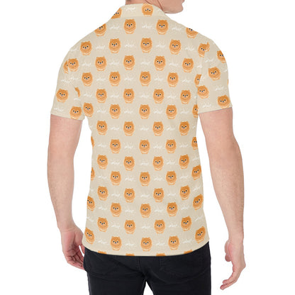 Little Pomeranian Pattern Print Men's Shirt