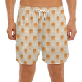 Little Pomeranian Pattern Print Men's Split Running Shorts