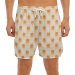 Little Pomeranian Pattern Print Men's Split Running Shorts
