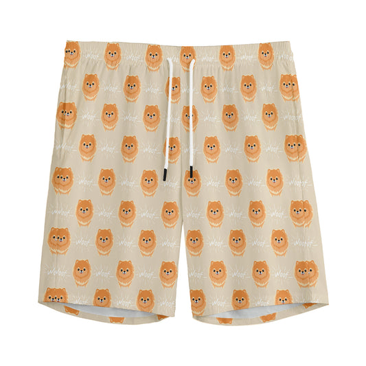 Little Pomeranian Pattern Print Men's Sports Shorts