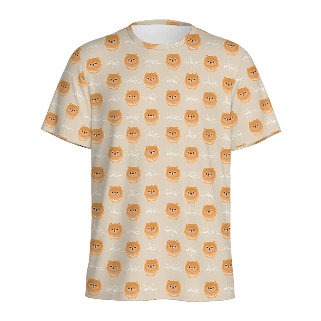 Little Pomeranian Pattern Print Men's Sports T-Shirt