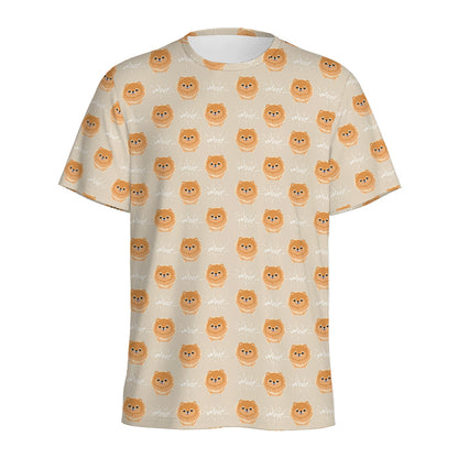 Little Pomeranian Pattern Print Men's Sports T-Shirt