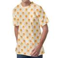 Little Pomeranian Pattern Print Men's Velvet T-Shirt