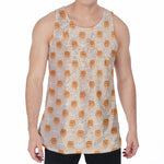 Little Pomeranian Pattern Print Men's Velvet Tank Top