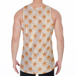 Little Pomeranian Pattern Print Men's Velvet Tank Top