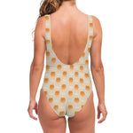 Little Pomeranian Pattern Print One Piece Swimsuit
