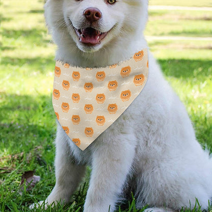 Little Pomeranian Pattern Print Over The Collar Dog Bandana