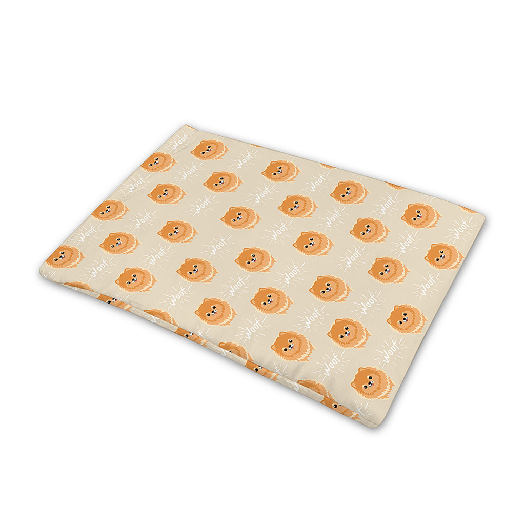 Little Pomeranian Pattern Print Pet Cooling Mat Cover