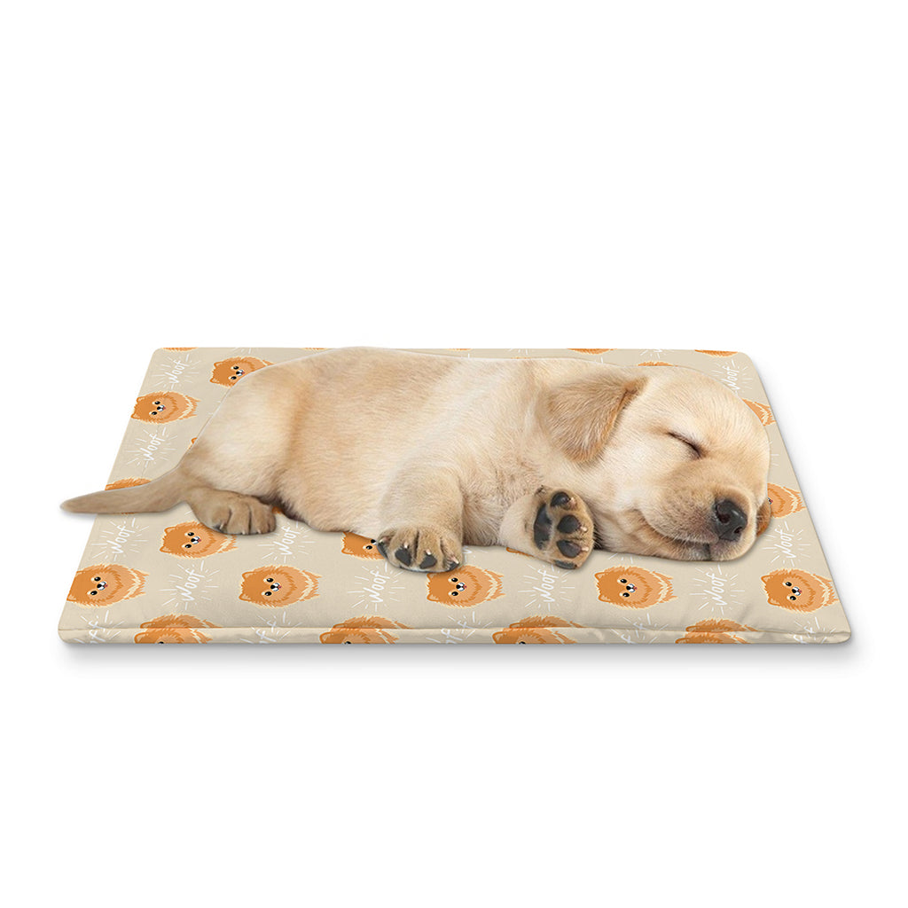 Little Pomeranian Pattern Print Pet Cooling Mat Cover