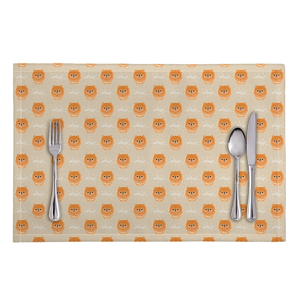 Little Pomeranian Pattern Print Placemat
