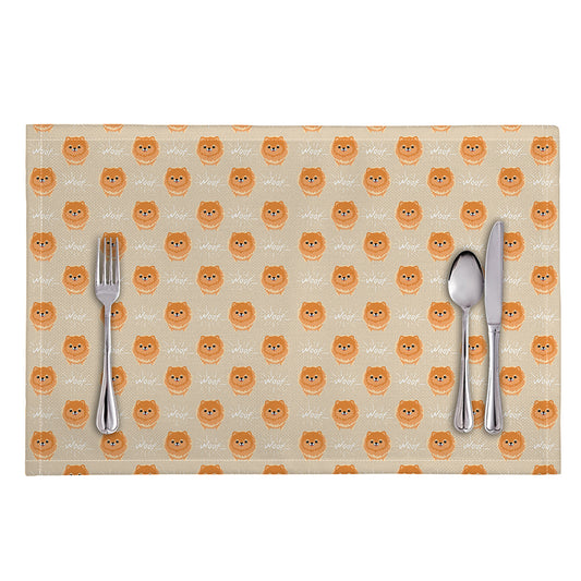 Little Pomeranian Pattern Print Placemat