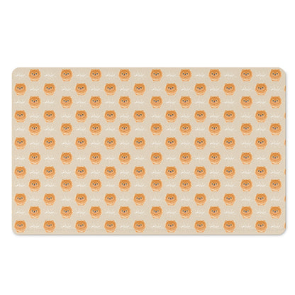 Little Pomeranian Pattern Print Polyester Doormat