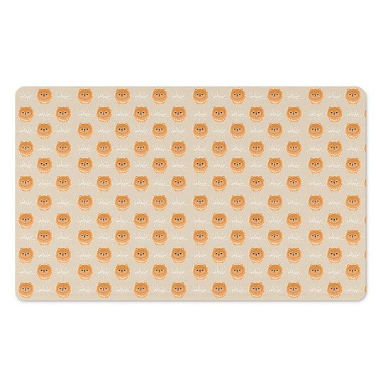 Little Pomeranian Pattern Print Polyester Doormat