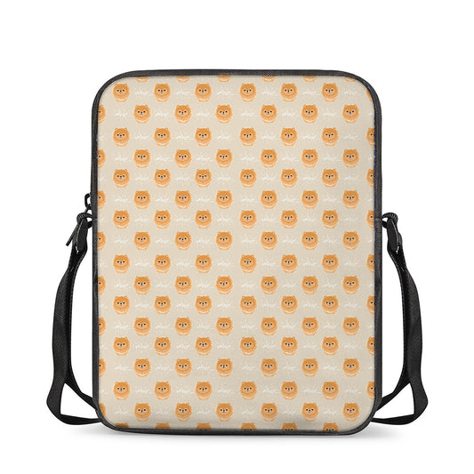 Little Pomeranian Pattern Print Rectangular Crossbody Bag