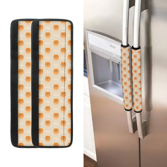 Little Pomeranian Pattern Print Refrigerator Handle Covers
