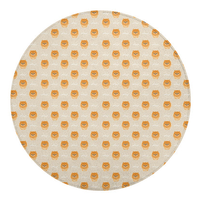 Little Pomeranian Pattern Print Round Blanket
