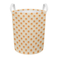 Little Pomeranian Pattern Print Round Laundry Basket