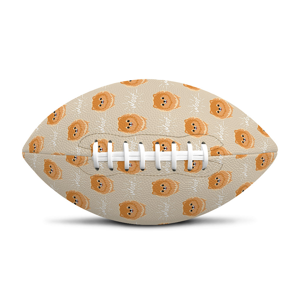 Little Pomeranian Pattern Print Rugby Ball