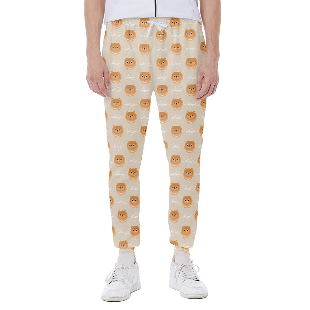 Little Pomeranian Pattern Print Scuba Joggers