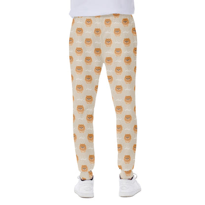 Little Pomeranian Pattern Print Scuba Joggers
