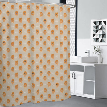 Little Pomeranian Pattern Print Shower Curtain