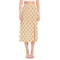 Little Pomeranian Pattern Print Side Slit Midi Skirt