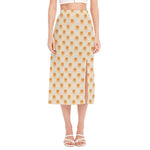 Little Pomeranian Pattern Print Side Slit Midi Skirt