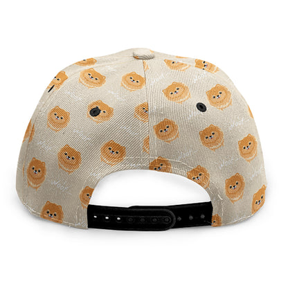Little Pomeranian Pattern Print Snapback Cap