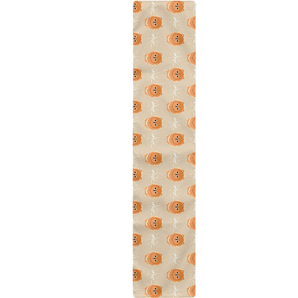 Little Pomeranian Pattern Print Table Runner