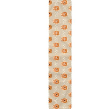 Little Pomeranian Pattern Print Table Runner